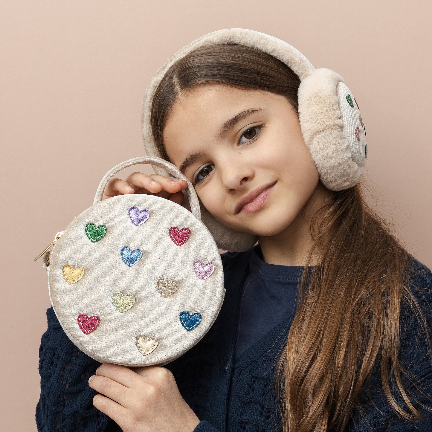 Jazzy hearts velvet bag