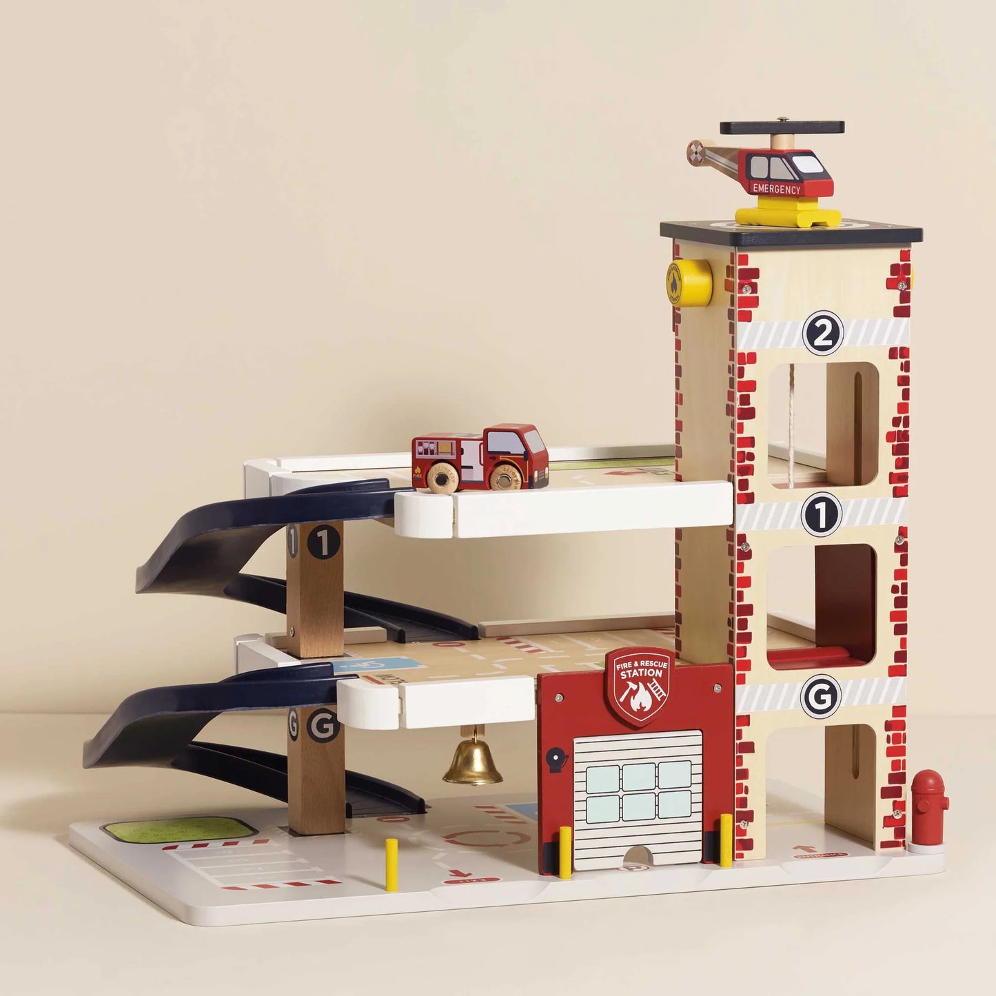 Le Toy Van Wooden Fire & Rescue Garage