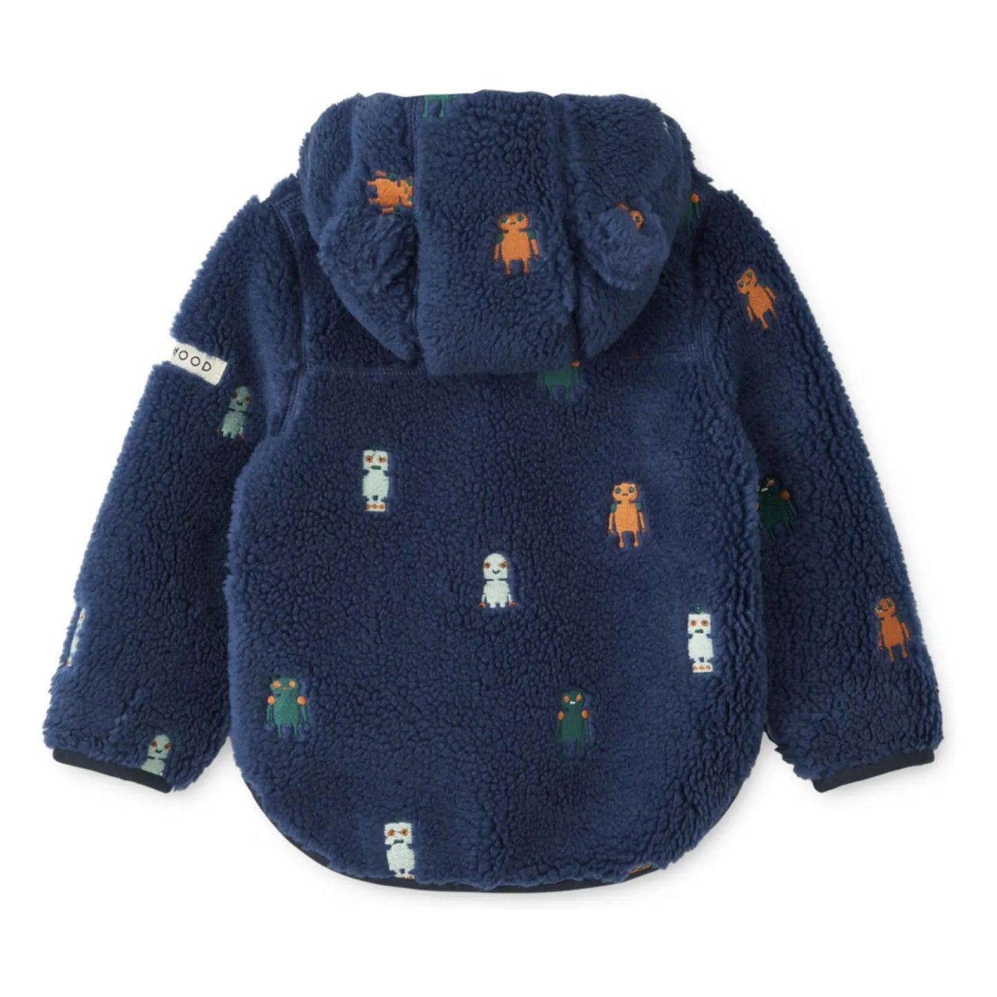 Mara Pile Jacket - Robots / Indigo blue