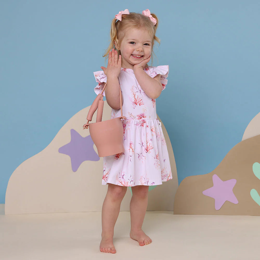 Coral Short Sleeve Organic Dress