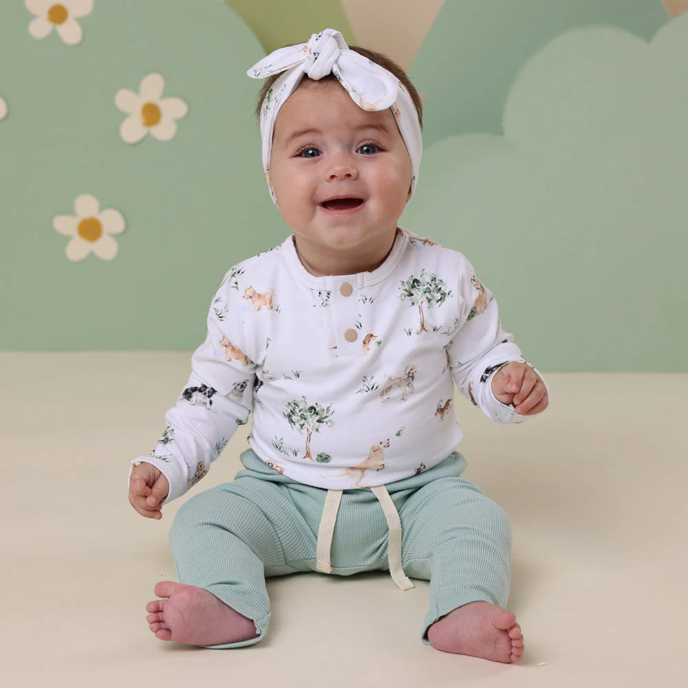 Dog Park Long Sleeve Organic Bodysuit