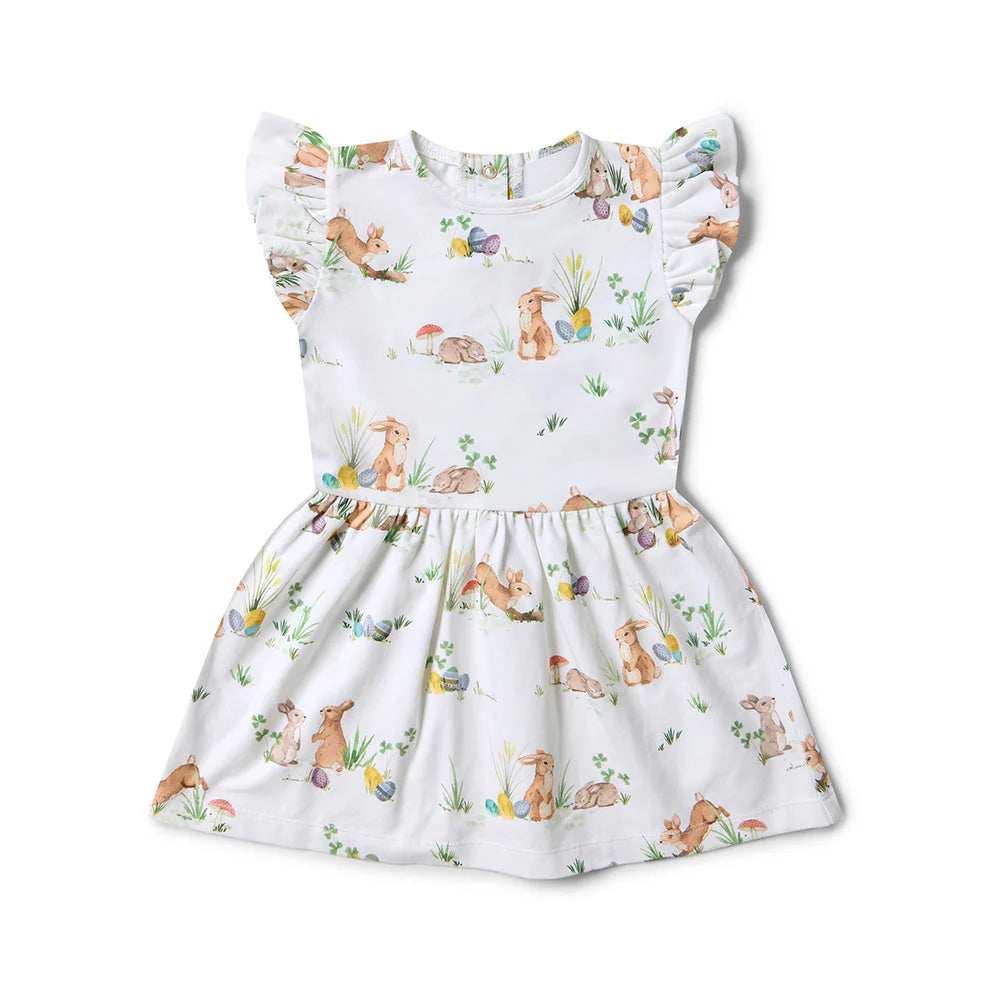 Easter Bunnies Short Sleeve Organic Dress
