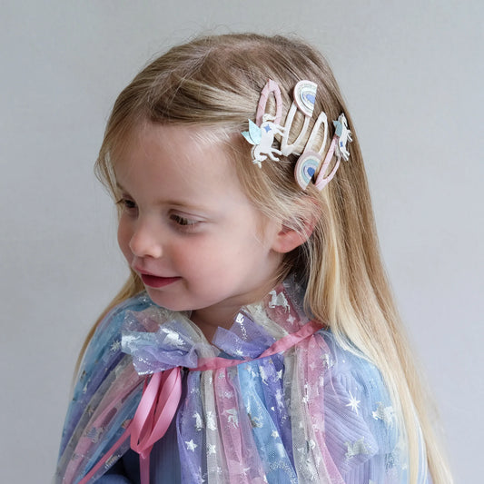 Winged unicorn & rainbow clic clacs