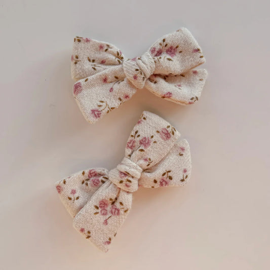 Classic Pigtail Bows | Vintage Rose
