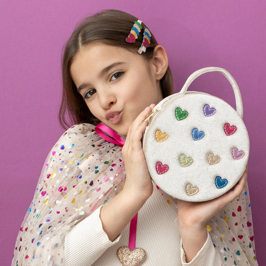 Jazzy hearts velvet bag
