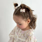 Pigtail Clips | Bow Hearts - Rose Pink