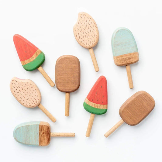 Handmade Wooden Popsicle Set