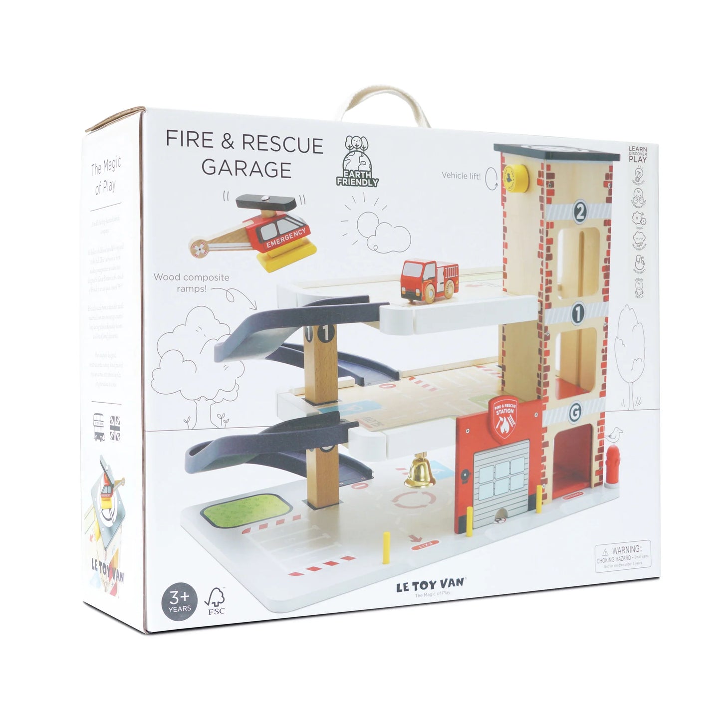 Le Toy Van Wooden Fire & Rescue Garage