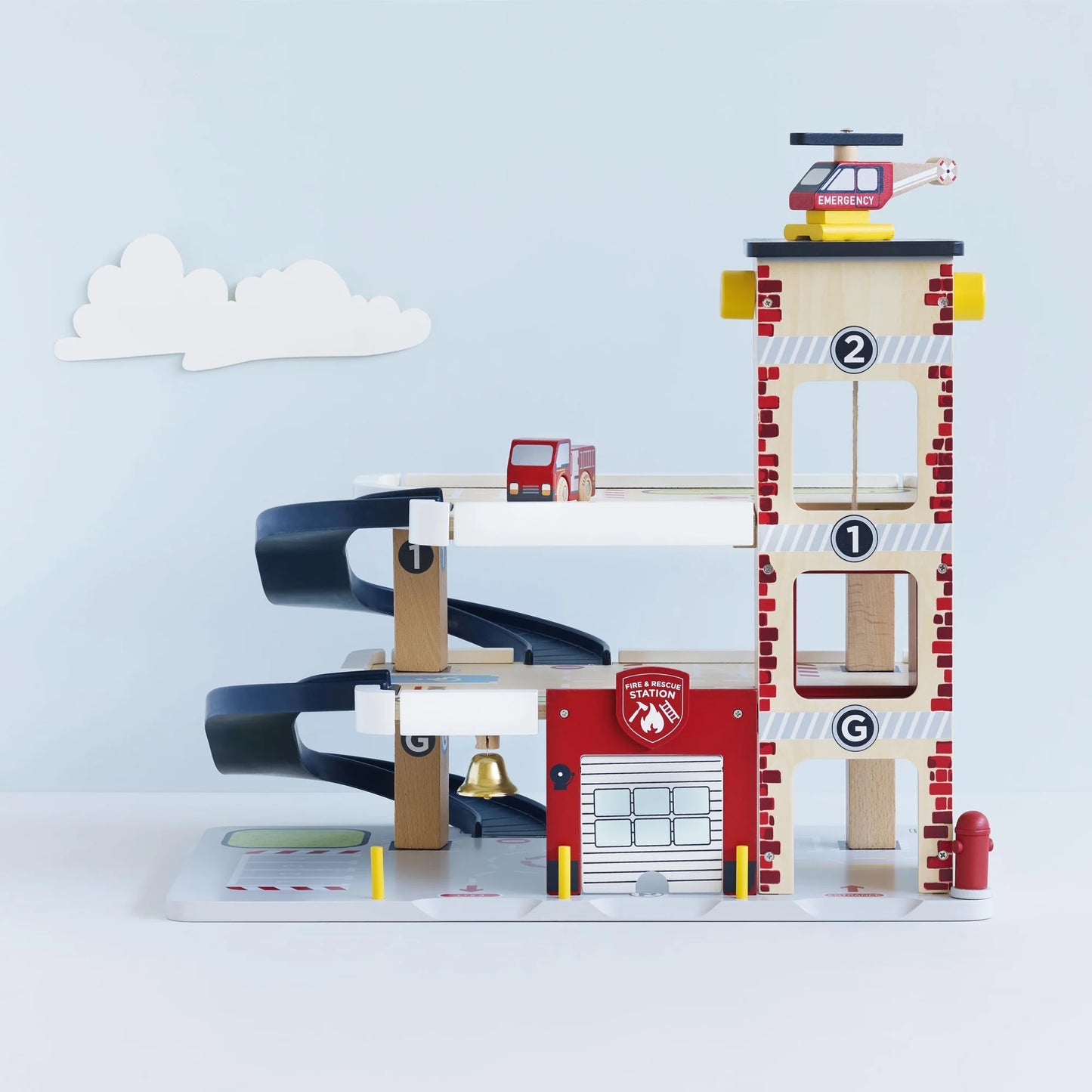 Le Toy Van Wooden Fire & Rescue Garage