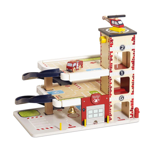 Le Toy Van Wooden Fire & Rescue Garage
