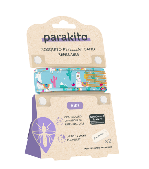 Mosquito Repellent Kids Wristbands Animals design + 2 refill pellets - Llama