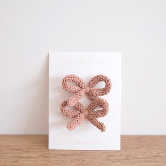 Crochet Ribbon Pigtail Set // Chocolate Mousse