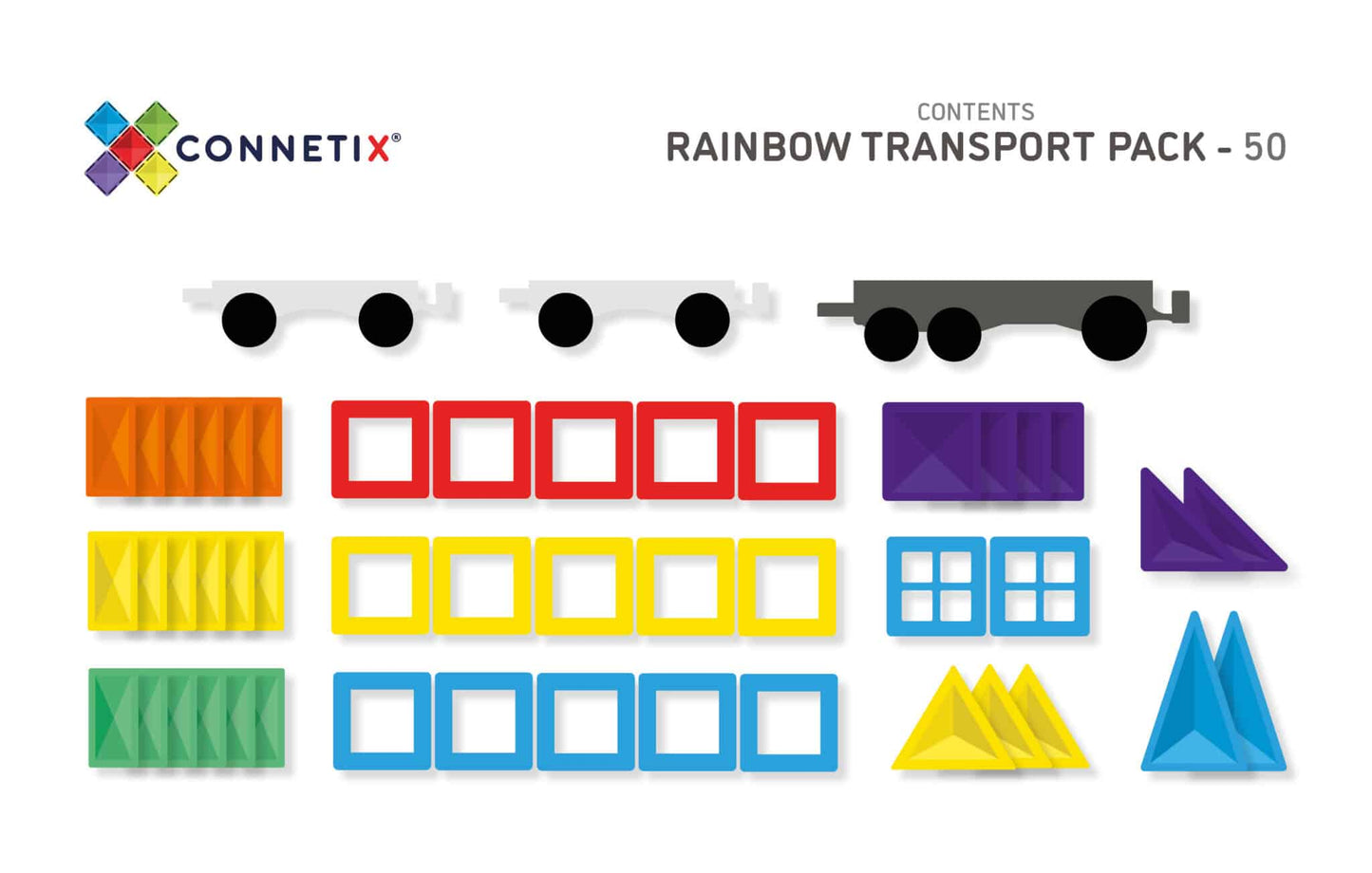 Connetix Tiles Rainbow Transport Pack